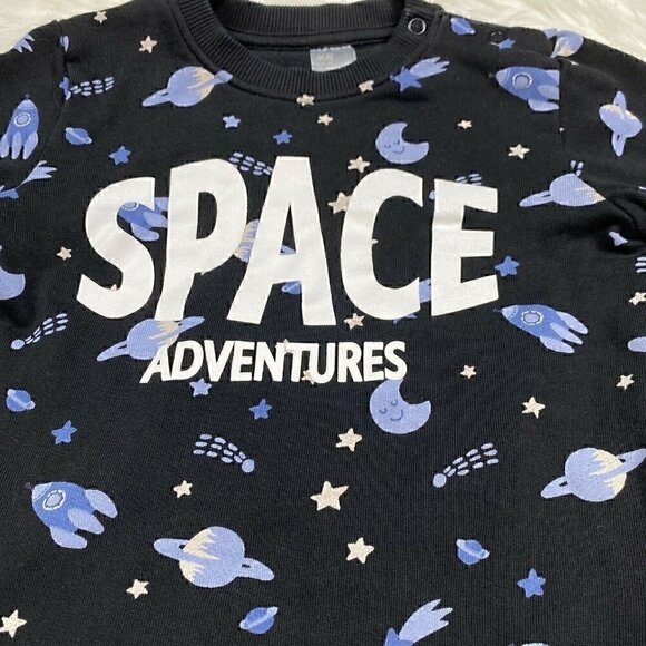 H&M Sweatshirt Space Adventures Boys Toddler Size 2-3 Years Long Sleeve Stars - Picture 3 of 7